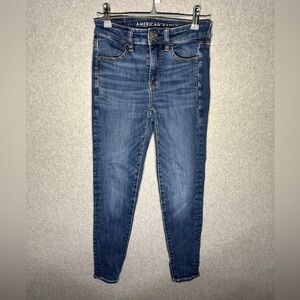 American Eagle Blue Jeans 00 Short Next Level Stretch High-Rise